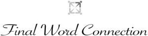 Final Word Connection text logo with decorative frame icon above